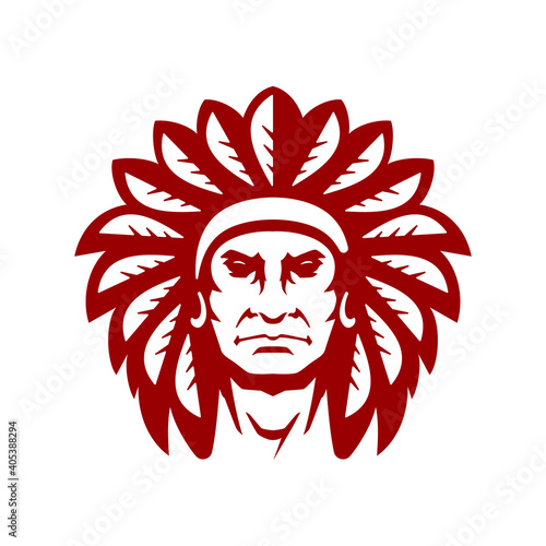 tribe apache vector mascot logo design with modern illustration concept style for badge, emblem and tshirt printing. tribe illustration for sport and esport team