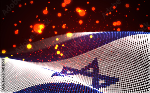Wallpaper Mural Vector bright glowing country flag of abstract dots. Israel Torontodigital.ca