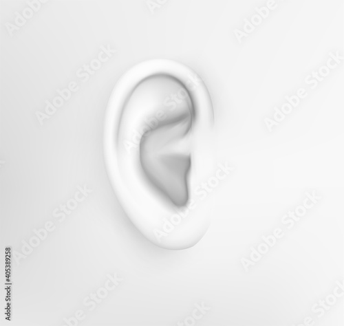 vector human ear. hearing treatment, plastic surgery, implantation