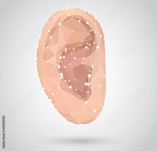 vector human ear. hearing treatment, plastic surgery, implantation