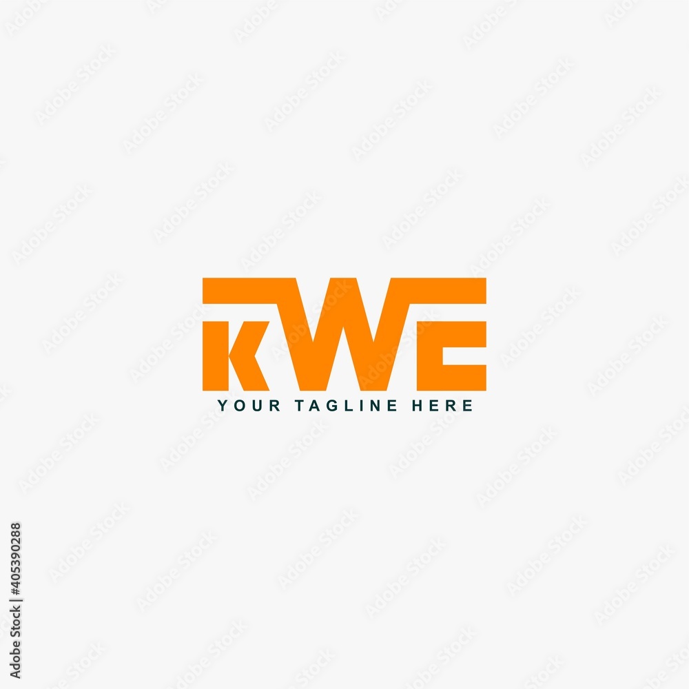 Letter KWE abstract logo design vector. KWE monogram sign. Letter KWE abstract logo design vector. KWE monogram sign.