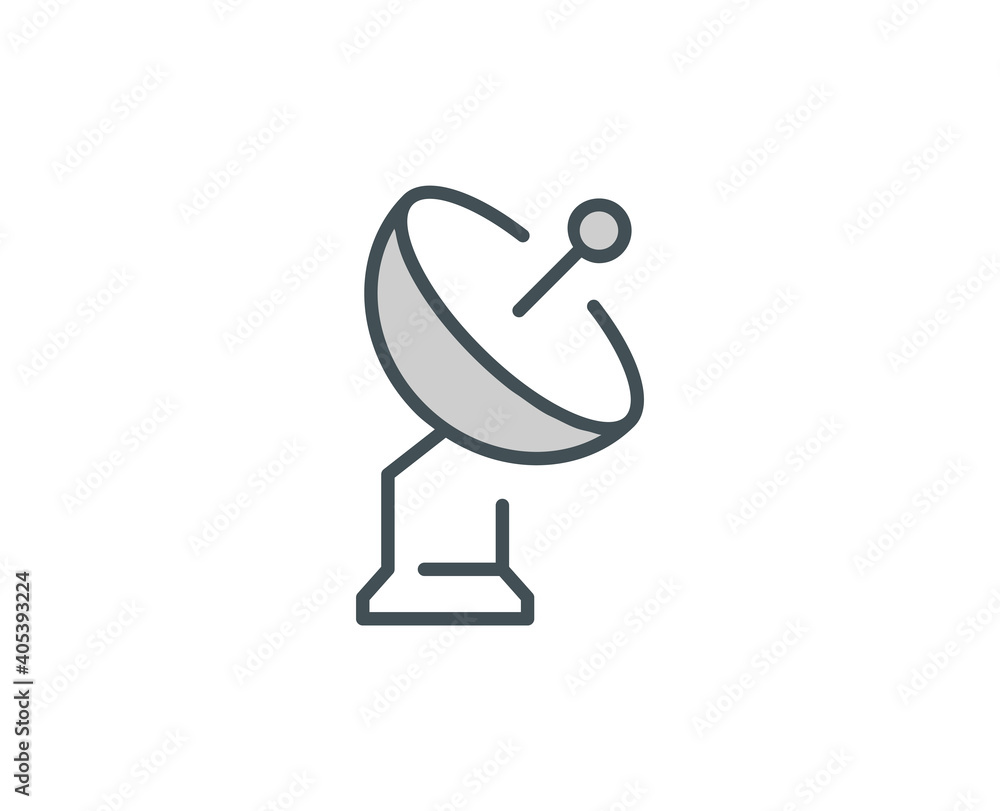 Line Antenna icon isolated on white background. Outline symbol for ...