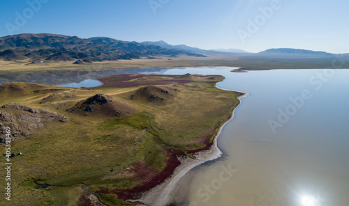 epic mountain lake, aerial photography photo