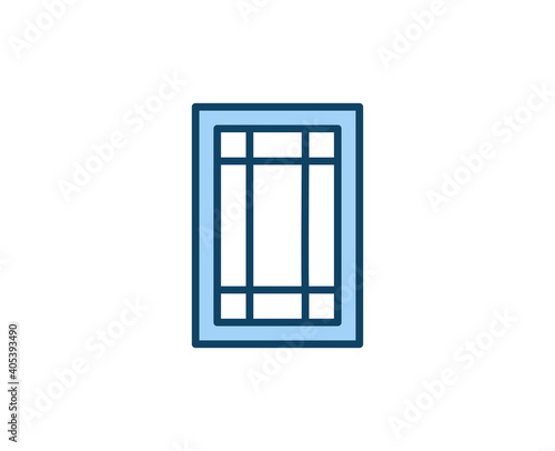 Window flat icon. Single high quality outline symbol for web design or mobile app.  House thin line signs for design logo  visit card  etc. Outline pictogram EPS10