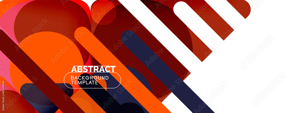 Modern geometric round shapes and dynamic lines, abstract background. Vector illustration for placards, brochures, posters and banners Modern geometric round shapes and dynamic lines, abstract background. Vector illustration for placards, brochures, posters and banners