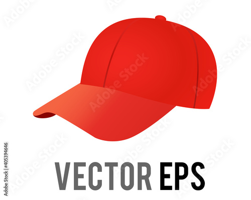 Photography vector classic red baseball sporty billed cap icon