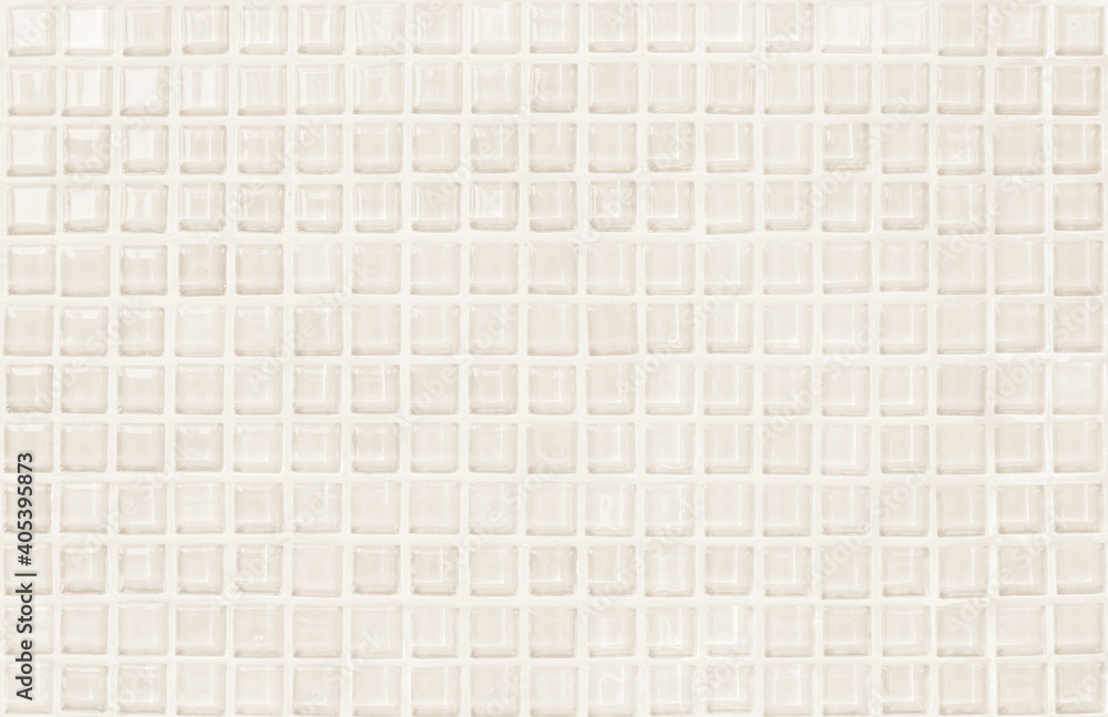Cream pastel ceramic wall and floor tiles abstract background. Design geometric mosaic texture decoration of the bedroom. Simple seamless pattern for backdrop advertising banner poster or web. Cream pastel ceramic wall and floor tiles abstract background. Design geometric mosaic texture decoration of the bedroom. Simple seamless pattern for backdrop advertising banner poster or web.