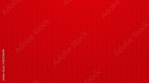 Chinese traditional oriental background. Red clouds ornament pattern on red background.Chinese new year art concept. Chinese style pattern decoration graphic. Vector illustration. 4K size wallpaper