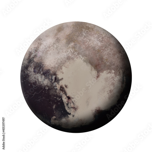 Pluto planet isolated photo