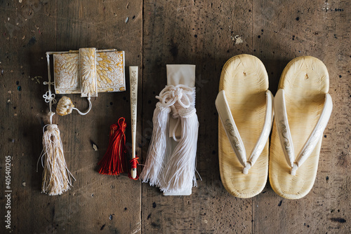 日本の伝統的な花嫁のための小物