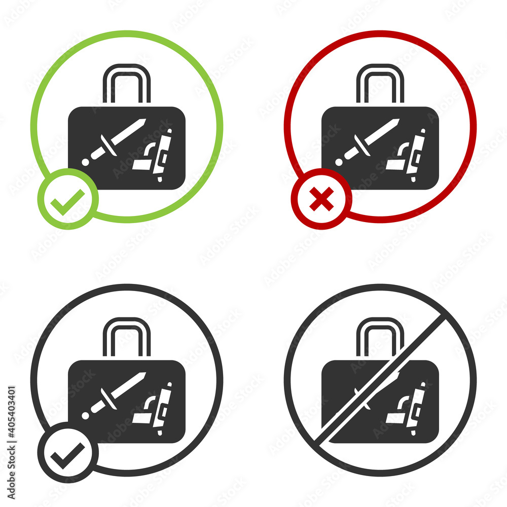 Black Suitcase for travel icon isolated on white background. Traveling baggage sign. Travel luggage icon. Circle button. Vector. Black Suitcase for travel icon isolated on white background. Traveling baggage sign. Travel luggage icon. Circle button. Vector.