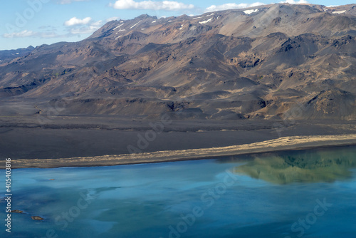 Icelandic landscape aerial photography captured from touristic airplane