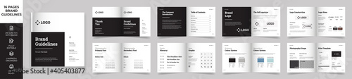 Square Brand Manual Template, Simple style and modern layout Brand Style , Brand Book, Brand Identity, Brand Guideline, Guide Book