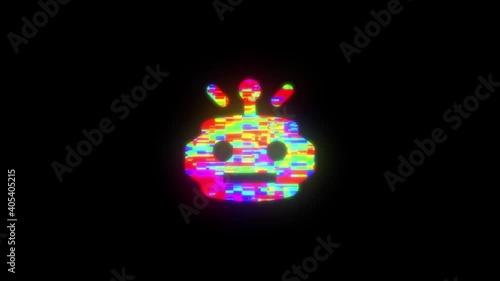 BOT animation vibrant neon colourful digital motion intro text on dark screen background