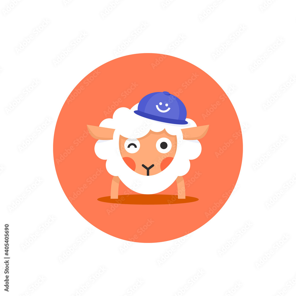 The Cute Lamb Flat Design Mascot Logo