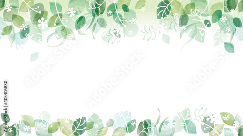 新緑のシームレスな背景イラスト