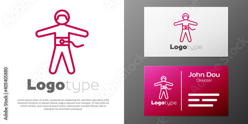 Logotype line Bungee jumping icon isolated on white background. Logo design template element. Vector Illustration.
