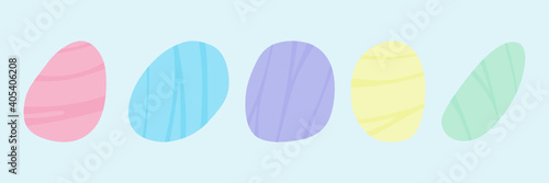 Colorful stripped stone illustration set