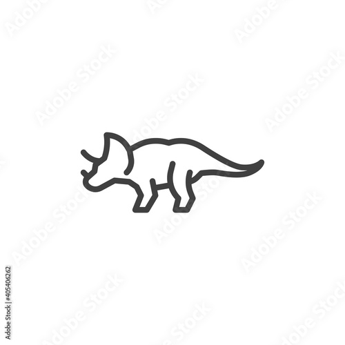 Triceratops dinosaur line icon. linear style sign for mobile concept and web design. Triceratops outline vector icon. Symbol, logo illustration. Vector graphics