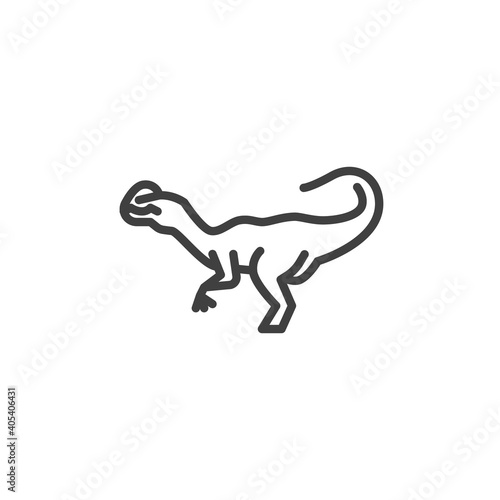 Dilophosaurus dinosaur line icon. linear style sign for mobile concept and web design. Dilophosaurus outline vector icon. Symbol  logo illustration. Vector graphics