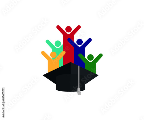 graduation cap icon, education cap vector illustration.