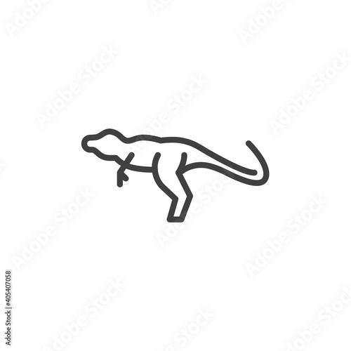 Tyrannosaurus dinosaur line icon. linear style sign for mobile concept and web design. Tyrannosaurus outline vector icon. Symbol  logo illustration. Vector graphics