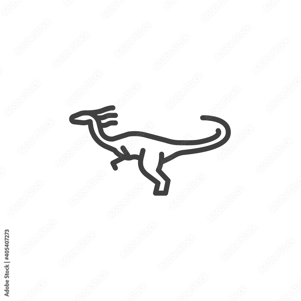 Velociraptor dinosaur line icon. linear style sign for mobile concept and web design. Velociraptor outline vector icon. Symbol, logo illustration. Vector graphics Velociraptor dinosaur line icon. linear style sign for mobile concept and web design. Velociraptor outline vector icon. Symbol, logo illustration. Vector graphics