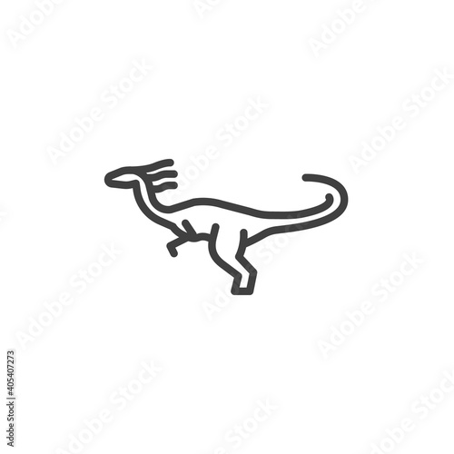 Velociraptor dinosaur line icon. linear style sign for mobile concept and web design. Velociraptor outline vector icon. Symbol, logo illustration. Vector graphics
