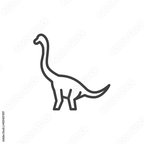 Brontosaurus dinosaur line icon. linear style sign for mobile concept and web design. Brontosaurus outline vector icon. Symbol  logo illustration. Vector graphics