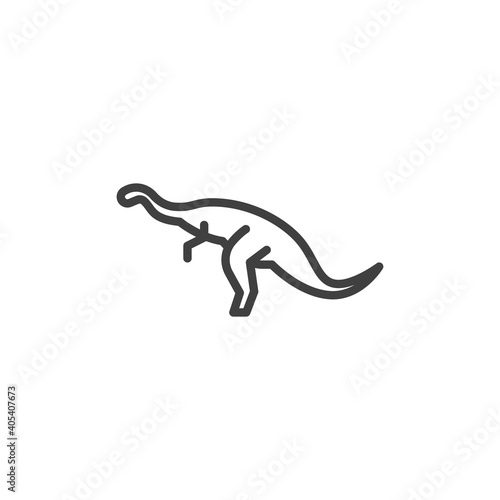 Plateosaurus dinosaur line icon. linear style sign for mobile concept and web design. Plateosaurus outline vector icon. Symbol  logo illustration. Vector graphics