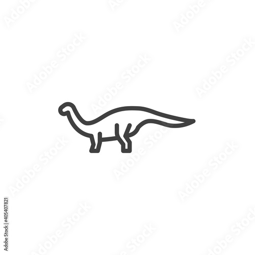 Brachiosaurus dinosaur line icon. linear style sign for mobile concept and web design. Brachiosaurus outline vector icon. Symbol  logo illustration. Vector graphics