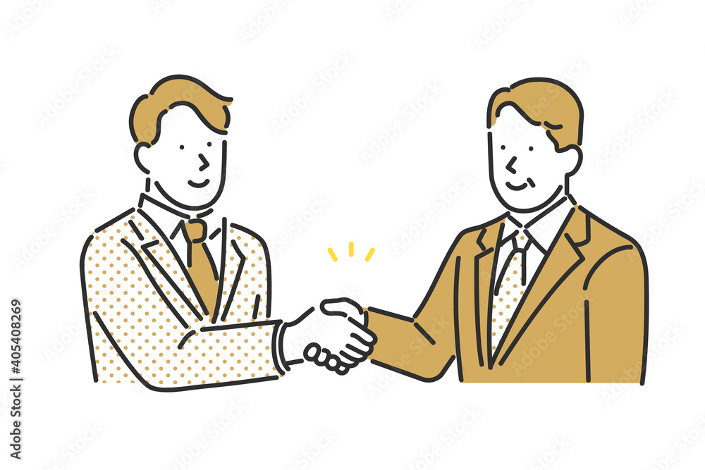 取引先と握手をするビジネスパーソンのイラスト素材 Stock Vector Adobe Stock