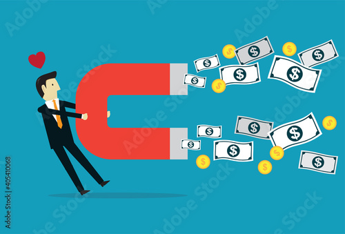 Businessman attract a lot of money