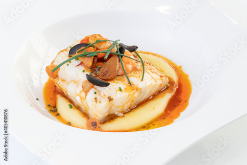 Ajoarriero Cod on a white plate