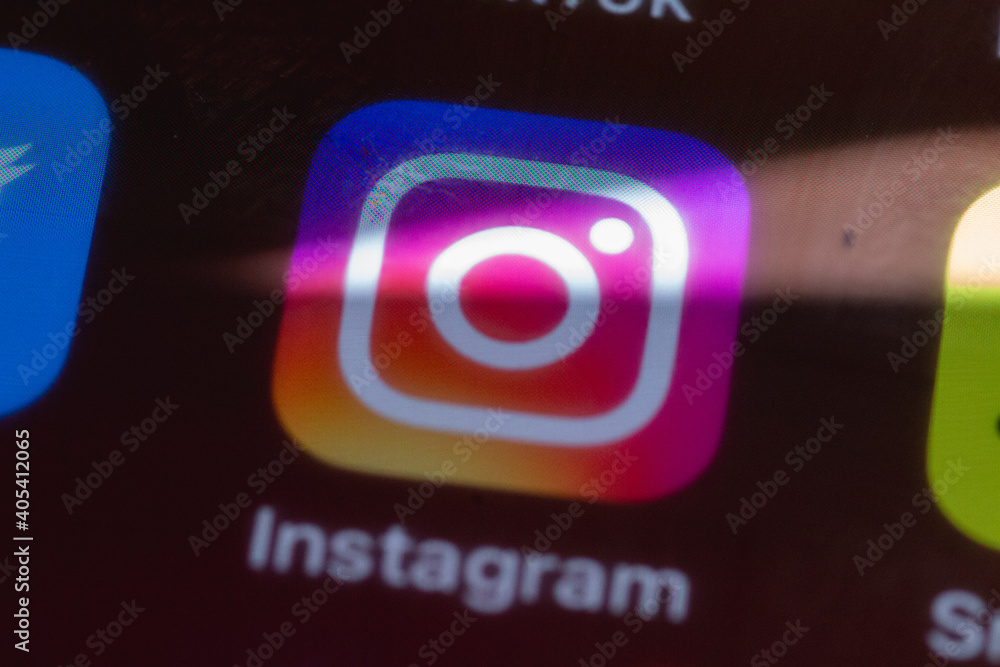 Instagram インスタグラム Igtv インスタリール Reels 写真動画共有 Iphoneアプリアイコンクローズアップ 21年1月撮影 Stock Photo Adobe Stock