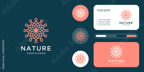 Natural cosmetic logo. icon and business card template