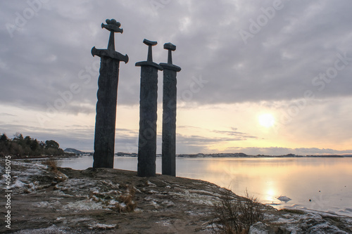 Sverd i fjell, Hafrsfjord, Stavanger, Norway photo