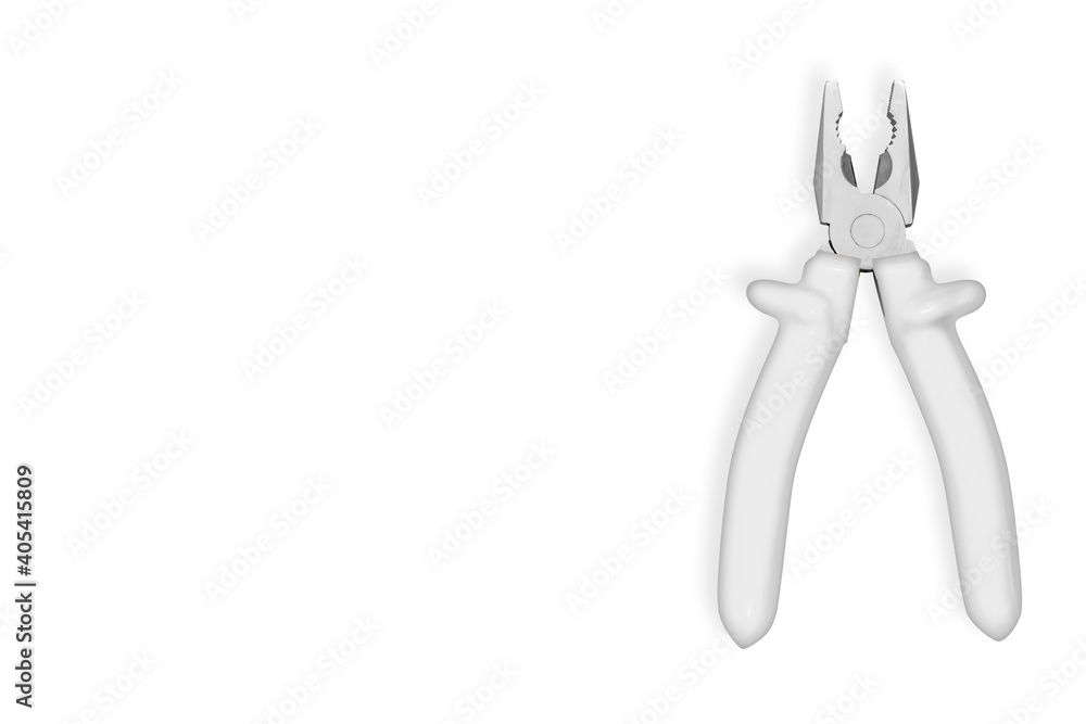 Metal pliers with rubber grips Background on the theme of tools, repair or maintenance of equipment. Metal pliers with rubber grips Background on the theme of tools, repair or maintenance of equipment.