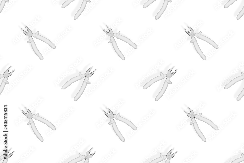 Pliers seamless pattern. Metal pliers with rubber grips. Pliers seamless pattern. Metal pliers with rubber grips.