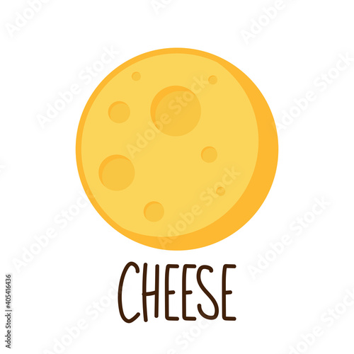 Cheese symbol. cheese logo design. moon.