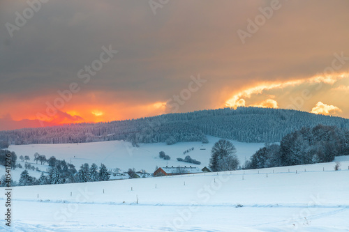 erzgebirgische Landschaft im Winter 