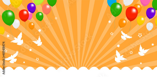 Celebration banner illustration ( Birthday, Wedding, Christmas etc.) | text space