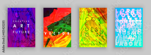 Wallpaper Mural Cover design set. Colorful painting background. Torontodigital.ca