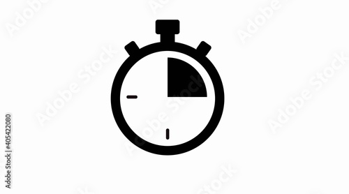 Vector Isolated Illustration of a Clock. Black and White Time Icon, Chronometer Icon
