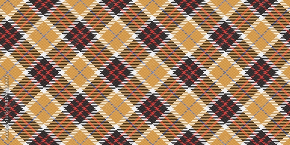fabric texture of traditional checkered gingham repeatable diagonal ornament, beige and black main colors with red and blue thin stripes for plaid, tablecloths, shirts, clothes, dresses, tartan fabric texture of traditional checkered gingham repeatable diagonal ornament, beige and black main colors with red and blue thin stripes for plaid, tablecloths, shirts, clothes, dresses, tartan