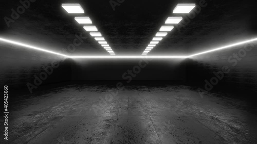 Interior of a dark industrial facility photo