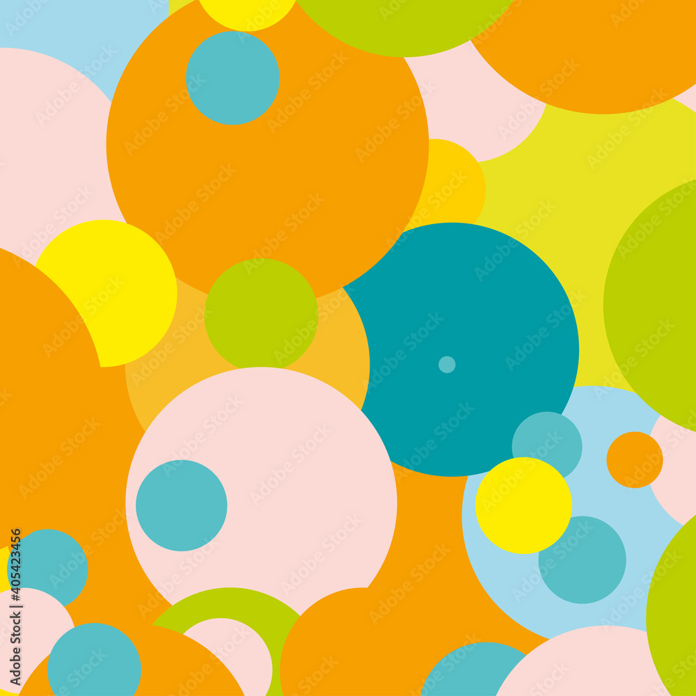 Abstract pattern of multicolored circles.