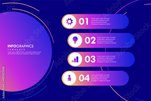 Gradient infographic element collection