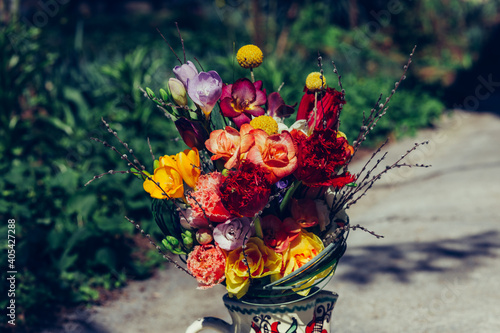 beautiful bohemian wedding flower bouquet photo