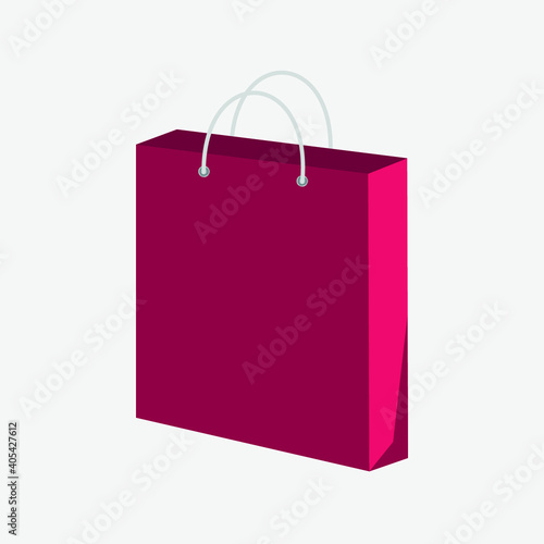 Set of Colorful Empty Shopping Bags Isolated in White. Vector Illustration